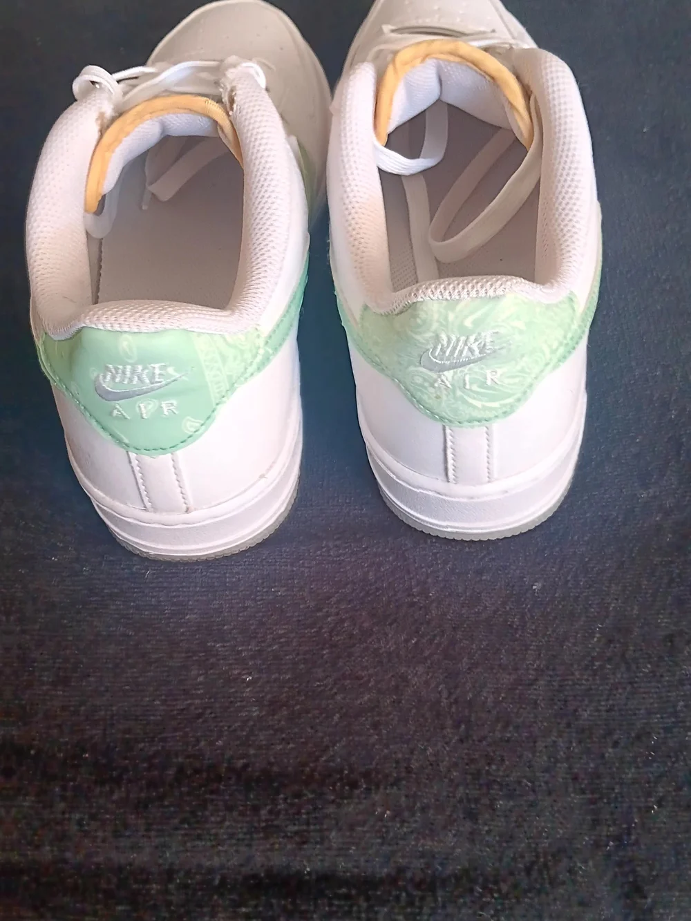 Nike Kids' White Low-Top Sneakers with Mint Accents